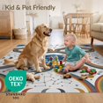 thumbnail image 4 of ODIKA 8'x10' Ultra-Soft Area Rug, Motifs Educational Border Cartoon Constellation Rocket Plane Galaxy Playful None Washable, Bare feet friendly, Silk-Touch for Bedroom, Under Sectional, 4 of 7