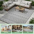 thumbnail image 6 of LUOVEN 8x10 Outdoor Rug Waterproof Reversible Plastic Straw Carpet for Patio, Deck, RV, Camping, Porch, Backyard, Boho Grey, 6 of 8