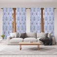thumbnail image 6 of Spring Floral Kitchen Curtain for Berdoom Living Room Cafe 72 Inch Length, Retro Flowers Leaves Botanical Light Blue Tiers Curtains Light Filtering Drapes Window Treatment 2 Panels 52"Wx72"L, 6 of 8