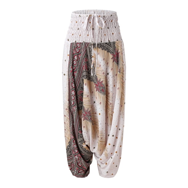 WILLBEST Pantalones de Yoga Bohemios Informales Para Mujer, Holgados y Holgados, Mono de Verano, Cómodos, Elásticos y Transpirables, Ropa de Entrenamiento UnitaGrandeGrandea