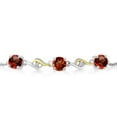 thumbnail image 2 of Gem Stone King 3.02 Ct Red Garnet E-F Lab Grown Diamond 925 Silver and 10K Yellow Gold Bracelet for Women, 2 of 5