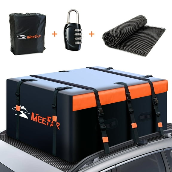 MeeFar Rooftop Cargo Carrier Car Roof Bag 21 cu.ft 100% Waterproof Car Top Carrier -Fits All Vehicle with/Without Rack
