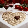 thumbnail image 4 of DefiDgd Valentine's Day Heart Shaped Placemats,Plastic Heart Shaped Place Mats Non Slip Heat Resistant Placemats for Valentines Day Indoor Outdoor Party Table Decoration(Gold), 4 of 7