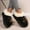 Black, variant on Womens Brown Fuzzy Lined Platform Shoes - Warm Flock Upper with Tassel Beads, Comfortable Casual Winter Shoes for Indoor Outdoor, US Size Available,Size 42