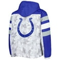 thumbnail image 3 of Men's Starter White/Royal Indianapolis Colts Thursday Night Gridiron Raglan Half-Zip Hooded Jacket, 3 of 4