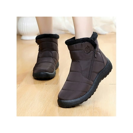 

Wazshop Women Lady Warm Sneakers Warm Lining Ankle Booties Zipper Waterproof Comfort Boots