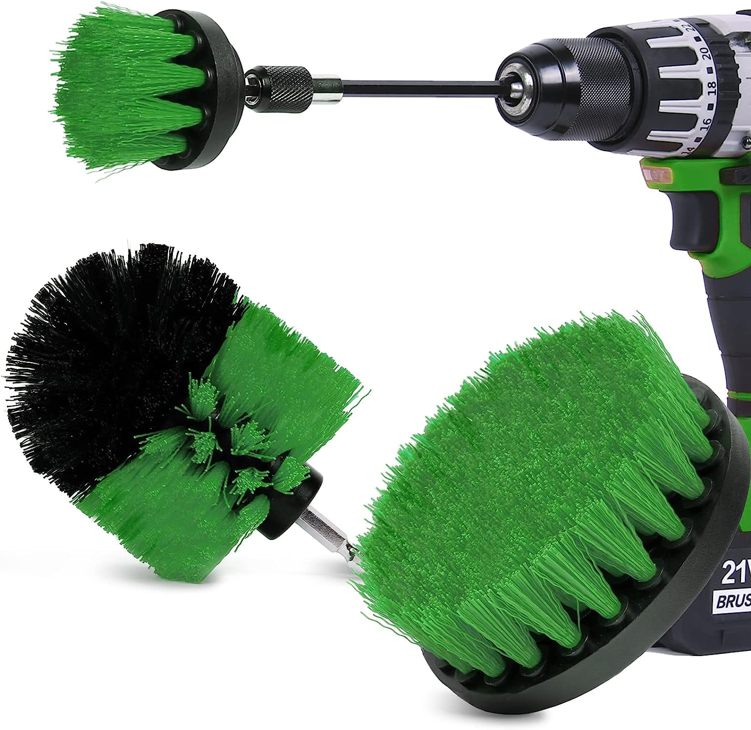 Car Detailing Drill Brush Set 3Piece Wheel Cleaning Attachment, Drill Scrubber Brush Kit
