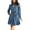 Blue, variant on OSOLU Dresses Solid Color Women Classic Blue V Collar Long Sleeve Denim Dress Retro Buttons Pockets Dress Relaxed Fit Sundress Wedding Guest Dress