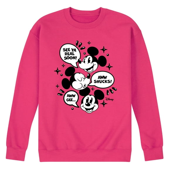 Disney - Mickey Mouse - Conversation Bubbles - Men's Crew Neck Fleece Pullover