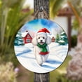 thumbnail image 4 of Hello Winter Poodle Frosty Morning Walk Welcome Snowy Christmas Round Wood Sign Poodles Dog Lover Gifts Idea Hanging Wall Home Decor - 02018, 4 of 5