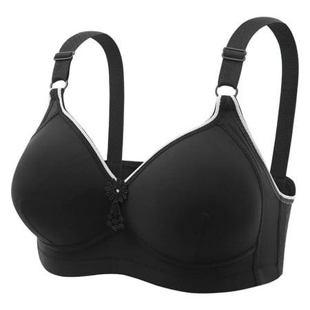 

wo-fusoul Black and Friday Deals Bras for Women Plus Size Wirefree Support Bra Post-Surgery Bra Sexy Underwire Breathable Comfortable Underwear Sleep Vest w/ Adjustable Strap