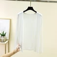thumbnail image 2 of Ke1Clo Women Cardigan Lightweight Soft Long Sleeve Solid Casual Loose Knit Tops Spring Summer Fall Beach Vacation Travel Party Cardigans White Free Size, 2 of 6