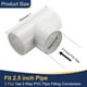 thumbnail image 2 of Uxcell 2Pcs 2.5" Tee 3 Vías Conectores de Tubo, Accesorios de Esquina para Estructura de Soporte de Estante, Blanco, 2 of 6