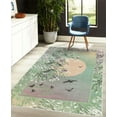 thumbnail image 4 of Birds Decorative Rug, Nature Themed Design of Flying Animals on Bare Branches Sun and Ombre Sky, Quality Carpet for Bedroom Dorm and Living Room, 6 Sizes, Pale Green, by Ambesonne, 4 of 4