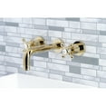 thumbnail image 3 of Kingston Brass KS8122BX Metropolitan 2-Handle 8 in. Wall Mount Bathroom Faucet, Polished Brass, 3 of 5