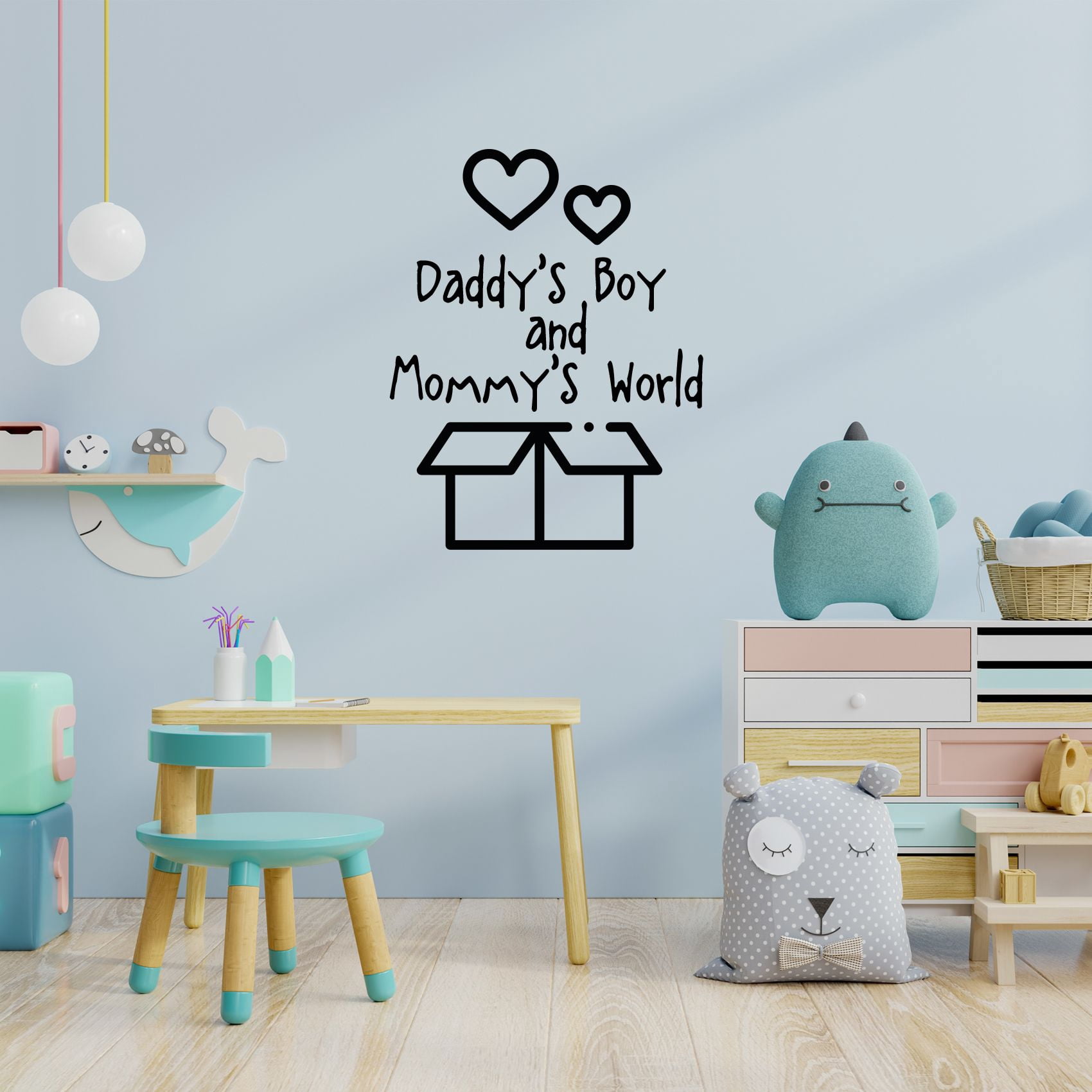 Mommy's World Family Newborn Baby Babies Quote Wall Sticker Art Decals for Girls Boys Room Bedroom Nursery Kindergarten House Fun Home Decor Stickers Wall Art Vinyl Decoration Size (20x18 inch)