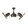 thumbnail image 3 of Matthews Fan Company DGLK-TB-WD - Dagny 39" Textured Bronze Ceiling Fan with light, 360° rotational double-headed with solid mahogany tone wood blades, indoor or covered patio rated, 3 of 7