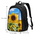 thumbnail image 5 of Pofeuu Sky Golden Sunflower Field B Print Storage Laptop Backpack with USB Charging Port[Water Resistant] College Computer Bookbag Fits, 5 of 7