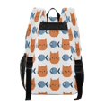 thumbnail image 3 of Large Clear PVC Backpack Heavy Duty See Through Backpack for Adults Work Travel, Cat & Fish Print Printed 12L, 3 of 8
