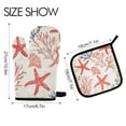 thumbnail image 2 of Yayeee Oven Mitts and Pot Holder Set of 4 Heat Resistant Kitchen Gloves Baking Hot Pad, Starfish Seashell, 2 of 5