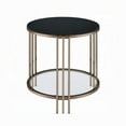 thumbnail image 2 of Abio Side End Table-23 Inch-Round Sintered Stone Top-Black and Gold, 2 of 5
