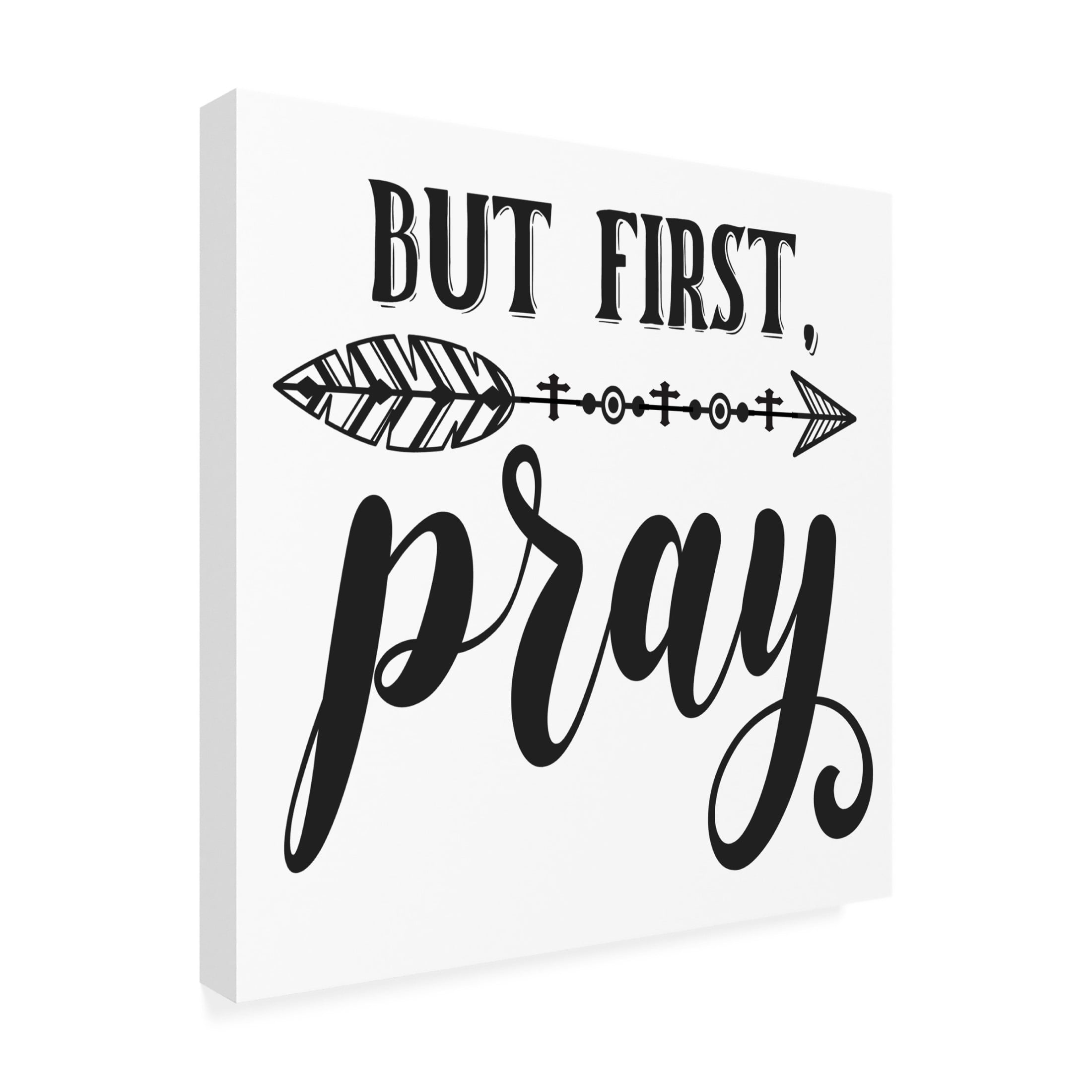 Canvas Wall Art - Jean Plout 'Christian Typography A' Wall Art for Living Room, Bedroom, or Office Décor by Trademark Fine Art - 18 x 18 Inches