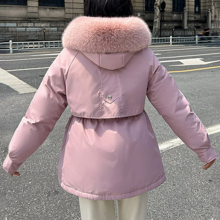 YFNNUP Winter Thermal Jacket for Women Sherpa Fleece Lined Parka