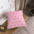 thumbnail image 5 of KLL Pink Bows Decorative Throw Pillow Covers Velvet Soft for Couch Sofa Bedroom Living Room Outdoor (No pillow core)- 18"x18", 5 of 5