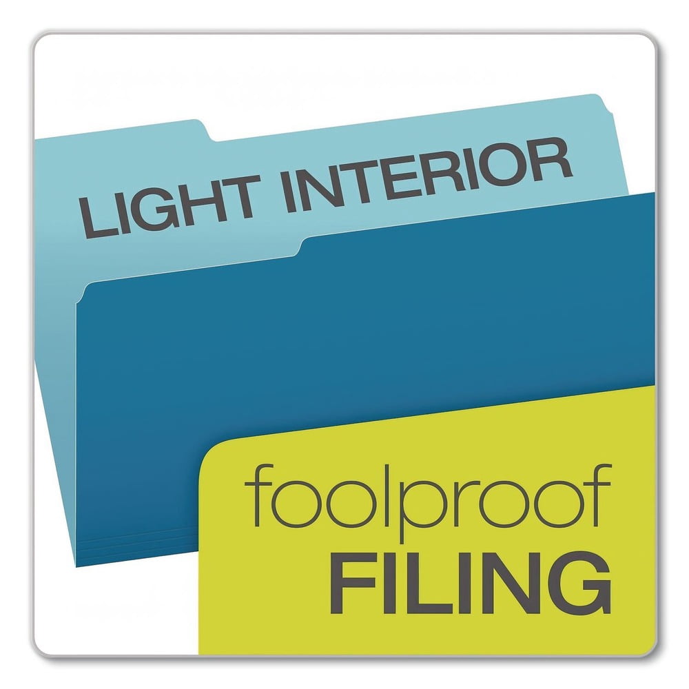 1/3 Cut Tab Legal Size Interior File Folders - Blue (100/Box)
