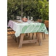 thumbnail image 2 of Outdoor Tablecloth with Umbrella Hole and Zipper, Ombre Green Pink Rectangle Table Cloth 52x70 Inch Waterproof Tablecloth, Summer Coastal Ocean Sea Beach Wave Picnic Table Cover for Patio Camping, 2 of 7