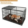 thumbnail image 3 of Aukfa 61" Extra Long Indestructible Dog Crate with Comfy Dog Pad for Large Dogs, Heavy Duty Steel Escape Proof Kennel, 2 Door&Removable Tray, 3 of 10