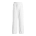 thumbnail image 6 of Annhoo Women Straight Leg Pants Elastic High Waist Seamed Panel Loose Trousers with Pockets Outdoor Athletic Pant, 6 of 6