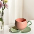 thumbnail image 3 of HongHeng Ceramic Tea Cup and Saucer Set, 3D Hand-Painted Flower Coffee Mug, Gift for Women - Tulip, 3 of 5