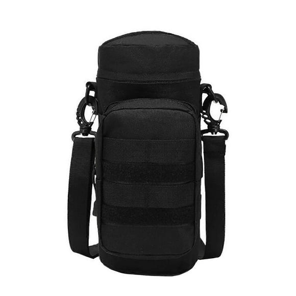 Water Bottle Bag Holder Bag for Tactical Military Molle Hiking Camping Travel Sports with Strap/Black