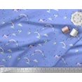 thumbnail image 3 of Soimoi Blue Cotton Duck Fabric Unicorn & Rainbow Nature Print Fabric by the Yard 42 Inch Wide, 3 of 3