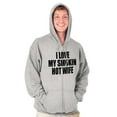 thumbnail image 4 of Love My Smokin Hot Wife Funny Spouse Zip Hoodie Sweatshirt Men Brisco Brands S, 4 of 6