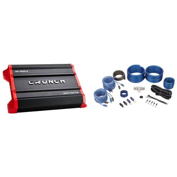 Crunch GP-1500.4 1500 Watt 4-Channel Car Stereo Amplifier Amp Wire Kit
