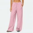 thumbnail image 6 of JoliSweat Sweatpants Women Wide Leg Sweat Pants Straight Sweats Baggy Jogging Tall Yoga Lounge Track with Pockets Joggers Pink S, 6 of 7