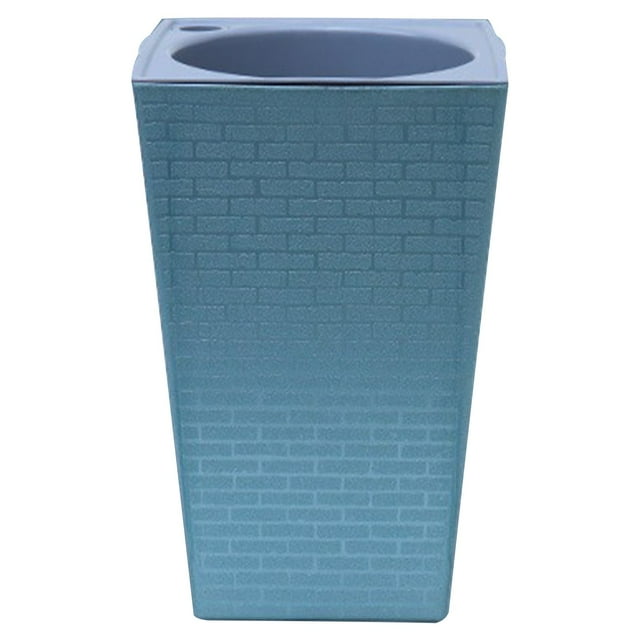 Grand Pot Carré Auto-Arrosant avec Trous de Drainage - Design Moderne à Texture de Briques pour Plantes d'Intérieur et d'Extérieur, Déco de Porche avant, Terrasse et Bureau à Domicile