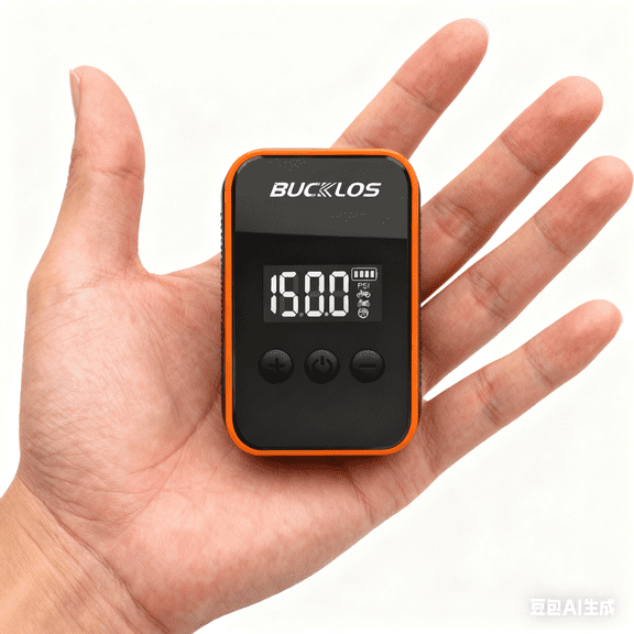 BUCKLOS Mini Bicycles Air Pump with Pressure Gauge, Max 150PSI Portable Bikes Tire Electric Inflator Type-C Battery Auto Stop with Presta and Schrader Valve for Road Bicycle, Mountain Bike, E-Bike