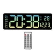 thumbnail image 1 of yuksok 16inch Desk Digital Clock Remote Control LED Desktop Alarm Clock for Bedroom Green, 1 of 9