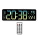 thumbnail image 1 of Reloj digital de escritorio de 16 pulgadas, despertador LED, control remoto, montaje en pared, día Verde, 1 of 9
