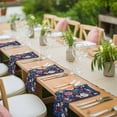 thumbnail image 4 of Cloth Napkins Set of 8 - 20x20 Inches, Navy Blue Flowers Washable Reusable Table Napkins, Spring Vintage Floral Leaves Farmhouse Soft & Absortbent Dining Napkin for Party Wedding Hotel Restaurant, 4 of 8