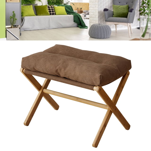 Foldable X Leg Soft Cushioned Foot Stool Multifunctional Foot Rest with Soft Cushion