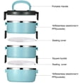 thumbnail image 2 of Bento Box, Boîte Isotherme Portable en Acier Inoxydable avec Sac, Conteneur Alimentaire Étanche Sans BPA. (3 Couches, Gris), 2 of 7