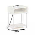 thumbnail image 5 of Furinno Moretti 3-Tier White End Table with Charging Station, Metal Frame Side Table with USB and Type-C Charging Port, Night Stand, Bedside Table for Living Room, Bedroom, Plain White, 5 of 5
