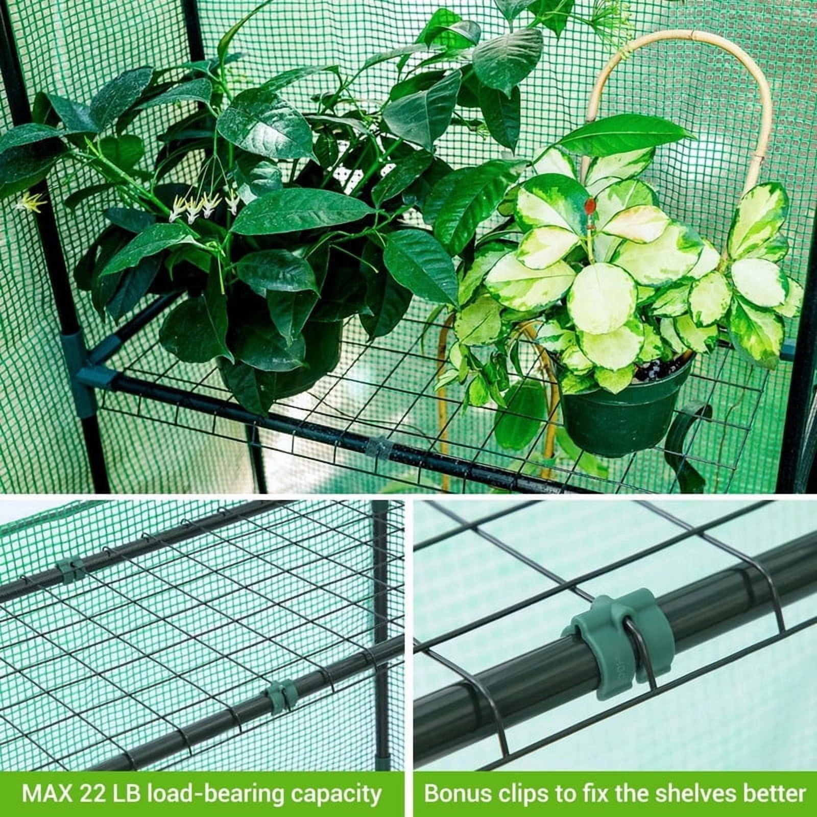 Simenmax 56'' Walk-in Greenhouse, Heavy-Duty PVC Cover with Screen Windows, Portable Outdoor Plant House for Gardening, Green