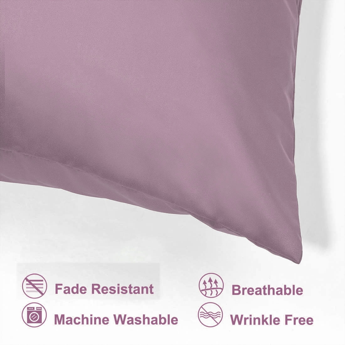 Unique Bargains Set of 4 Silky Satin Pillowcases Pillow Cover Mauve Travel