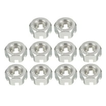 M10 x 1.5mm Pitch 304 Stainless Steel Slotted Hex Nuts Pack of 10
