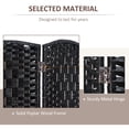 thumbnail image 4 of HOMCOM 6 Panel Folding Room Divider, 6Ft Tall Portable Wicker Weave Privacy Screen with 360° Hinge, Black, 4 of 9